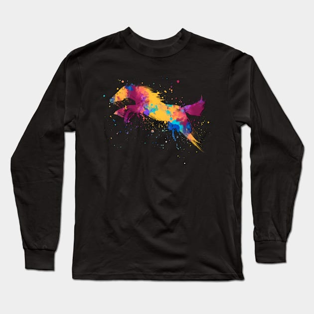 Colorful Painted Horse Long Sleeve T-Shirt by AlondraHanley